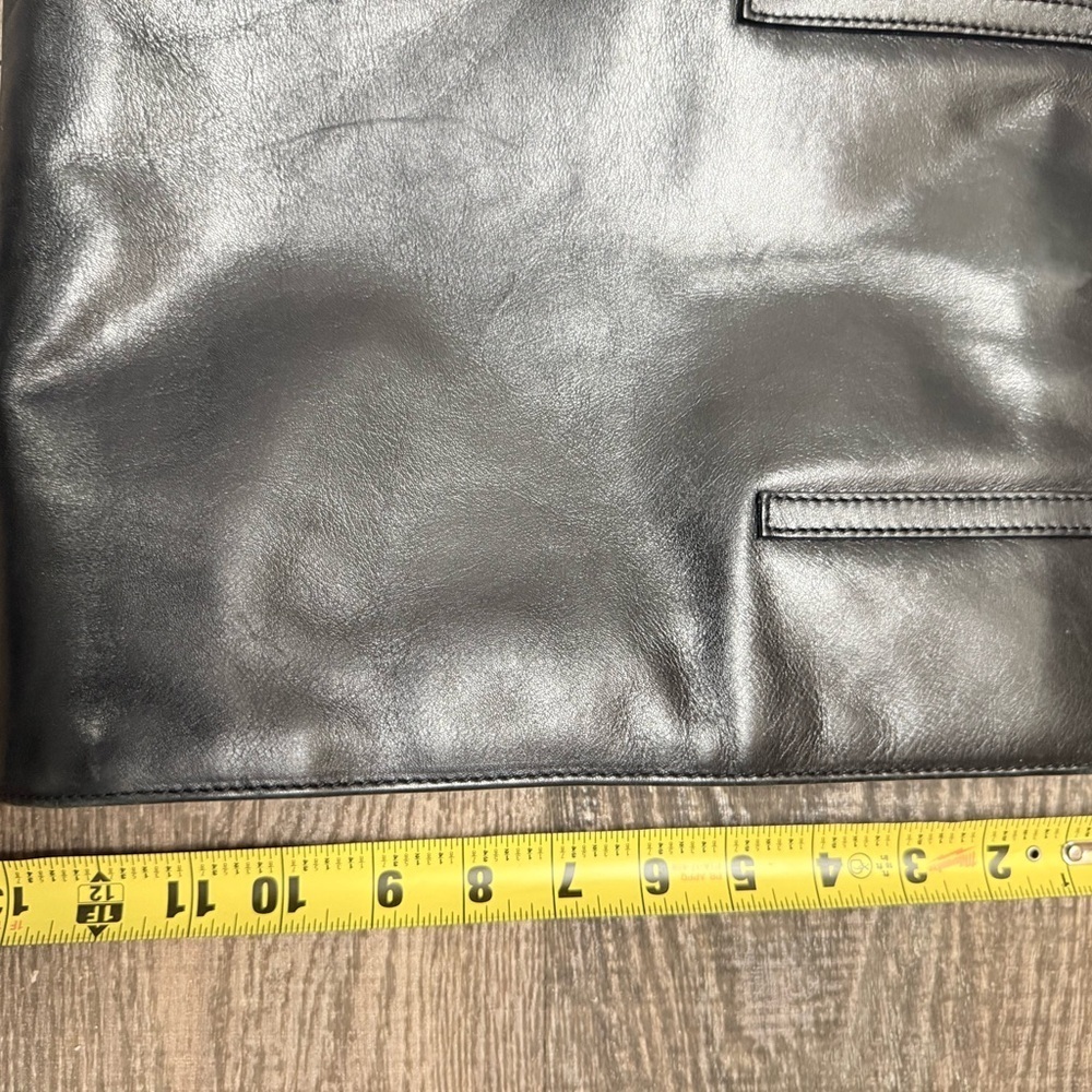Arnold Churgin vintage three fold leather long tote EUC almost new! Very modern - Picture 14 of 15
